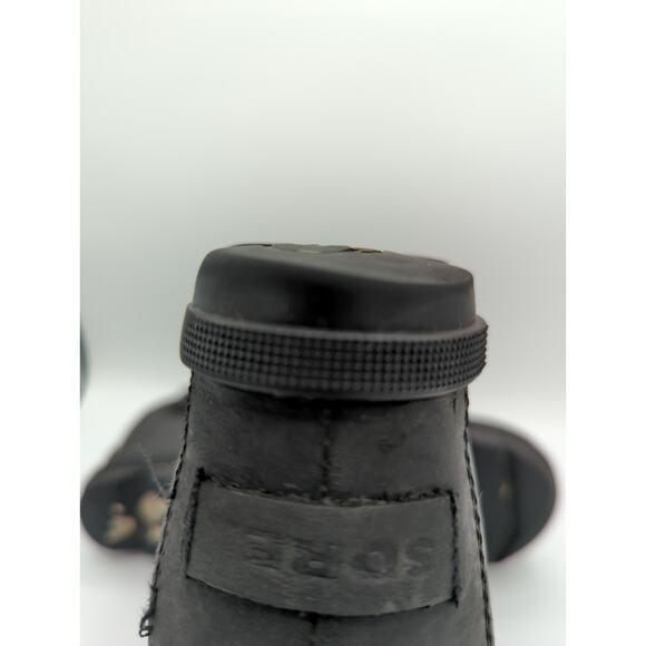 SOREL Joan of Arctic Wedge II Chelsea Boot Black Leather Waterproof Women Bootie - Picture 9 of 10